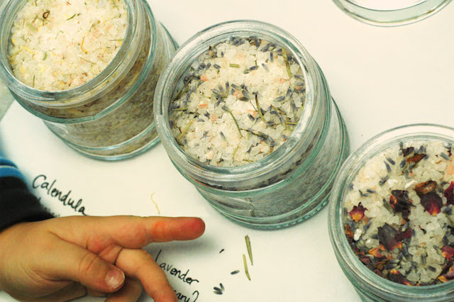 Homemade herbal bath salts